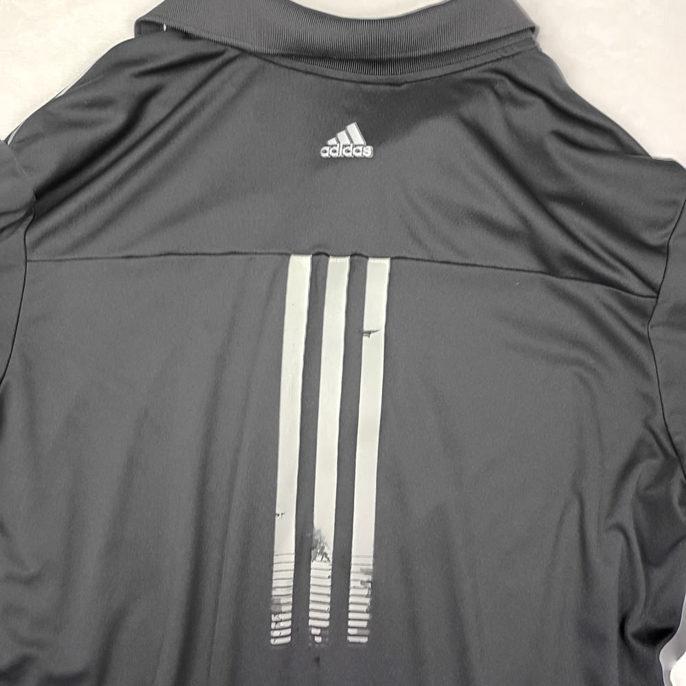 Adidas‎ Golf Adizero Mens XL Black Performance Polo Shirt Short Sleeve 3-Stripe - Picture 3 of 10